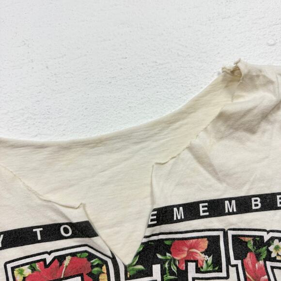 Upcycled A Day To Remember Floral Graphic Crop Tee, Size Medium - Picture 4 of 7